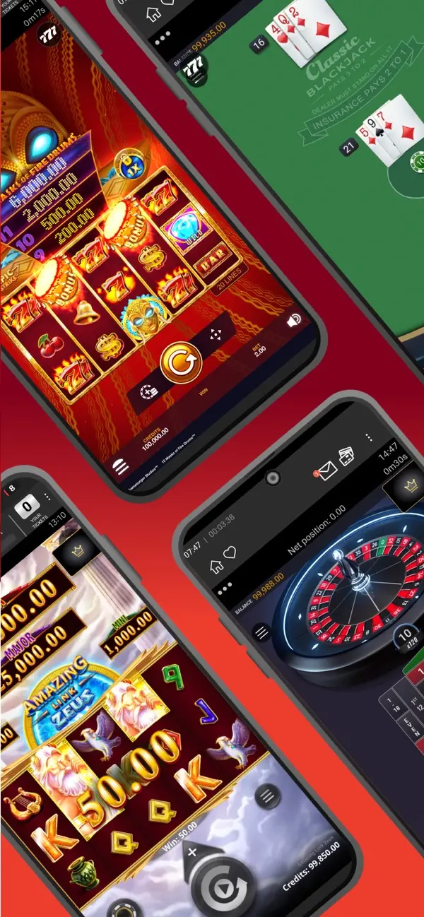 Spin Casino app game features screen